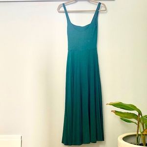 Reformation Mary midi dress in Emerald green, size XS